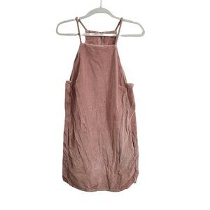 Topshop Slip Dress 8 Womens Pink Glitter Velvet Mini Tank Cocktail Party